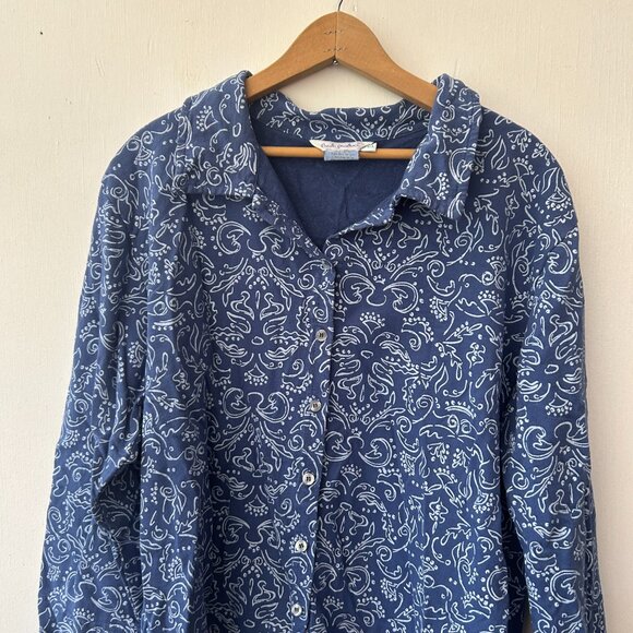 Fresh Produce Cardigan Jacket Womens XL Blue Nautical Button Front Collared - Picture 3 of 4